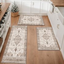 Farmhouse Kitchen Rugs Set 3 Piece, Boho Kitchen Mats for Floor, Non-Slip Kitchen Rug Waterproof Mats for Kitchen, Runner Rugs for Hallway Laundry Holiday Sink Decor
