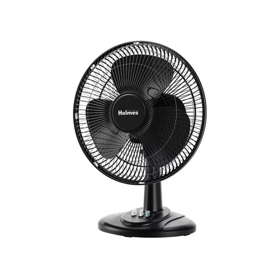 12" Oscillating 3 Speed Adjustable Table Fan with Push Button Controls