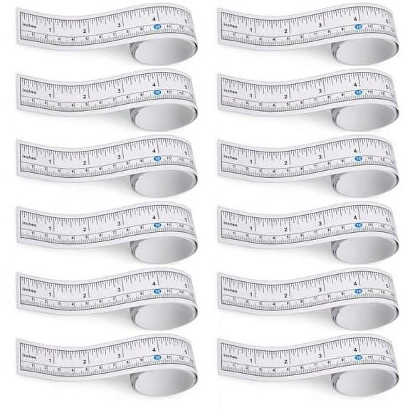 Sandhill Tools Self Adhesive Measuring Ruler Tape 36 inches/90cm, Double Scale Large and Clear Markings in Inches/cm for Sewing, Drafting and Work Bench Ruler (12 Pack)