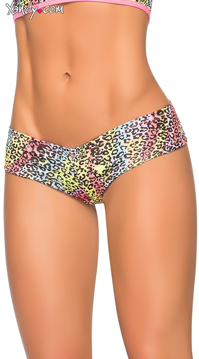 Cheeky Wild Side Boyshort, Cheetah Print Neon Panties