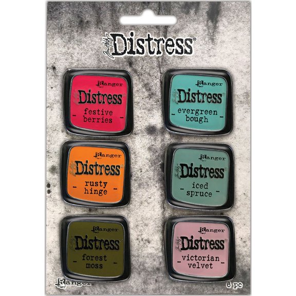 Tim Holtz Distress Enamel Collector Pin Set 6/Pkg-Set 9
