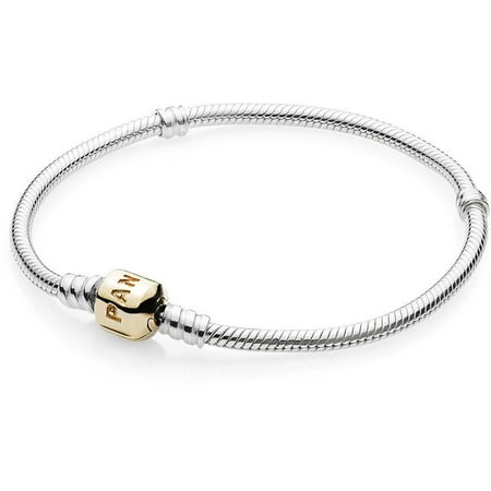 Sterling Silver Bracelet With 14K Gold Clasp -