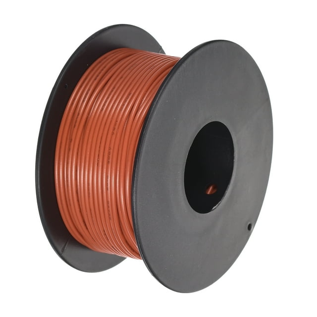 Uxcell Fil de Raccordement 26AWG 30m/100 Pieds Orange, Fil Électrique UL1007 Bobine