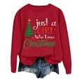 thumbnail image 1 of WEAIXIMIUNG Sweat à Capuche pour Femmes Mode de Noël Imprimé Arbre de Noël Lettre Manches Longues Col Rond, 1 of 5