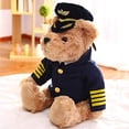 thumbnail image 2 of Lindo piloto de Peluche de capitán de avión de Juguete, Oso Uniforme, muñeco Suave de Juguete de Oso de Peluche, Regalo de cumpleaños para niños, 2 of 3