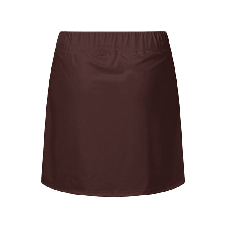 Womens Casual Solid Tennis Skirt Yoga Sport Active Skirt Shorts