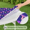 thumbnail image 5 of Colorful Mushroom Assortment Dark Blue Pattern Round Fitted Tablecloth with Elastic Edge,Dining Table Cover Waterproof,Outdoor Round Tablecloth for Camping,Dining,Indoor and Outdoor, 5 of 7