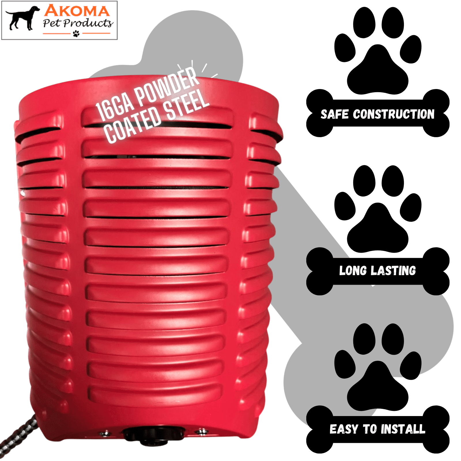 Akoma Hound Heater Dog House Heater, Outdoor Pet Furnace 400w - for Most Dog Houses (400W - WiFi - Camera)
