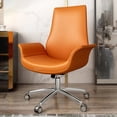 thumbnail image 2 of Italian Light Luxury Leather Office Chairs Modern Nordic Computer Chair Lift Swivel Chair Backrest Gaming Chair Office Furniture My Lux Decor Round, 2 of 30