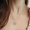 thumbnail image 3 of Beautlace Forever Love Butterfly Heart Necklace,925 Sterling Silver Rose Flower Pendant Necklace Jewelry Birthday Christmas Valentines Mother's Day Gifts for Women Mom -December, 3 of 9