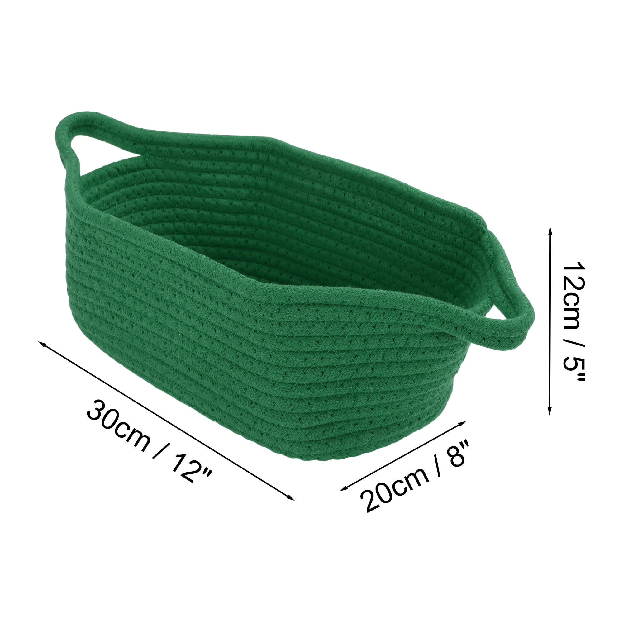 Unique Bargains Woven Empty Gift Decorative Basket with Gift Bag and Ribbon Blackish Green
