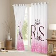 thumbnail image 3 of Manfei Romantic Eiffel Tower Blackout Curtains Set of 2 (52x84 Each), Pink Sequin Print Window Curtains, Anniversary Blossoms Floral Curtains and Drapes, Living Room Curtains Decor, 3 of 6
