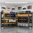 thumbnail image 5 of CAMMOO Heavy Duty Garage Shelving, 2-Pack, 12,000 lbs Combined Capacity, 4-Tier Adjustable Metal Storage Shelves with Magnetic Labels, Each 72"W x 24"D x 72"H, 5 of 9