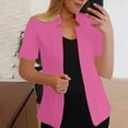 thumbnail image 2 of Abomasnow Blazers Jackets for Women 2025 Summer Short Sleeve Business Casual Cardigans Lapel Open Front Work Office Suit Blazer, 2 of 6