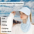 thumbnail image 7 of Women Sun Visor Hats, Wide Brim UV Protection Sun Visor Cap with Ponytail Hole & Removeable Flap Outdoor UPF 50+, 7 of 7