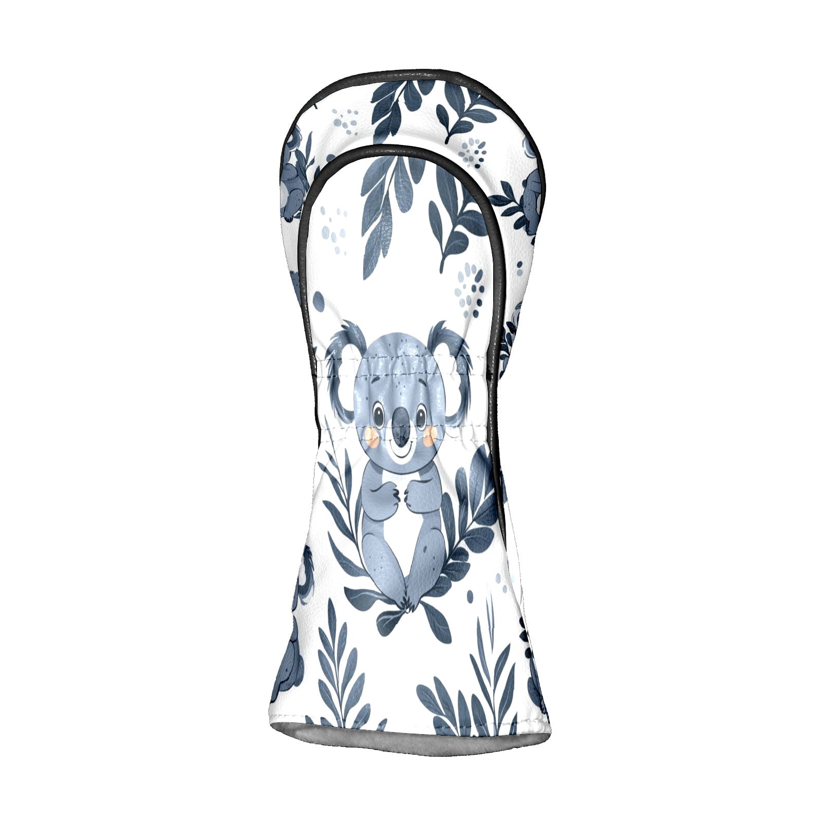 Golf Head Covers - Koala Pattern, Premium Waterproof PU Leather, Plush Lining, Fits Driver/Hybrid, Cute Animal Golf Gift