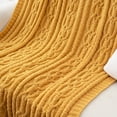 thumbnail image 3 of Battilo Mustard Yellow Throw Blanket,Cable Knit Throw Blanket,Cozy Woven Chenille Blankets,51"x67", 3 of 8