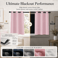thumbnail image 2 of Lapalife 2 Panel Blackout Kitchen Curtains, Grommet Short Window Curtains for Kitchen Bathroom Cafe, Pink, 33"x 36", 2 of 8