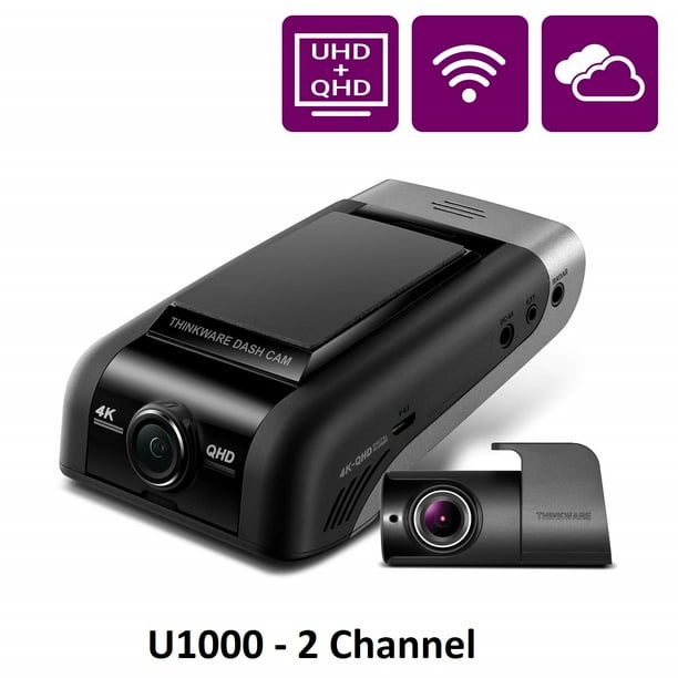 Thinkware U1000 Dual Dash Cam 4k Uhd 3840x2160 Front Cam 2k 2560x1440 Rear Cam Walmart Com Walmart Com