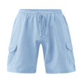 thumbnail image 3 of Solid Color Cargo Pants for Men‘s Summer Style  Slim Fit Casual Shorts, 3 of 6