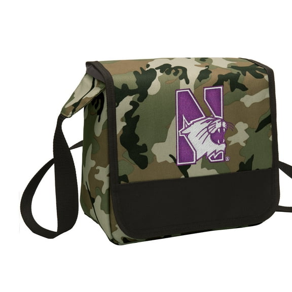 CAMO Northwestern University Lunch Bag Stylish OFFICIAL Northwestern Wildcats CAMO Lunchbox Cooler for School or Office - Men or Women