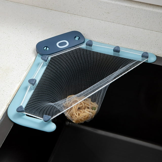 Filtro de Fregadero de Plástico con Diseño de Trípode Estable, Portamalla Antiatascos, Abertura Ampliada para Vertido Fácil, Separación Rápida de Seco-Húmedo, Colador de Basura de Cocina de 19.1x9cm