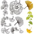 thumbnail image 1 of Sellos transparentes de silicona reutilizables con diseño de hojas de ginkgo, primavera y otoño., 1 of 9