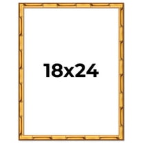 18x24 Frame Gold Bamboo Solid Wood Picture Frame | 0.75 Inch Moulding Width | Interior Frame Depth