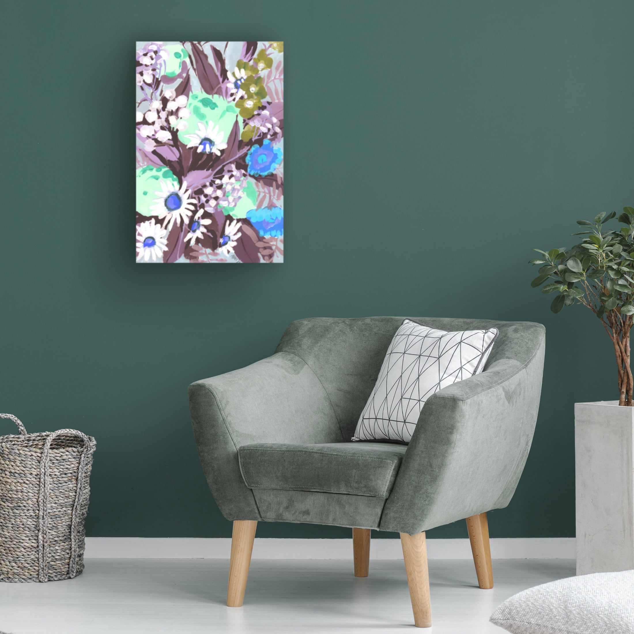 Trademark Fine Art Ania Zwara Daisies On Purple Grass Canvas Wall Art