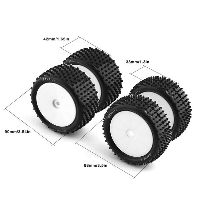 Langgg 4Pcs Roue Voiture Télécommande Dentelle Accessoire RC Buggy Fournitures Durable Pneus Enlevés Avion Modèle Nouvelle Qualité d'Assemblage