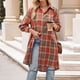 thumbnail image 4 of Camisa Chaqueta de otoño para mujer, abrigo informal con botones de manga larga, ajuste holgado, cuello en V, traje diario Kuymtek Naranja T M para Mujer, 4 of 6
