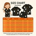 thumbnail image 4 of Weebloom Girl Halloween Pajamas Hallowmas Print Short Sleeve Lapel Top and Pants Comfy Casual Home Outfit Age 3-13 Years Girls Pajama Set 6-7 Years, 4 of 5