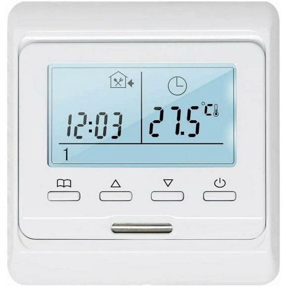 Programmable room thermostat with 16A sensor for electric underfloor heating, digital thermostat for electric underfloor heating
