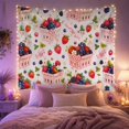 thumbnail image 2 of Watercolor Berry Baskets Scattered on White Background, Whimsical Watercolor for Nature Lovers, Rustic Harvest Home Decor, Housewarming Gift, Tapestry Wall Hanging for Bedroom and Living Room, 2 of 7