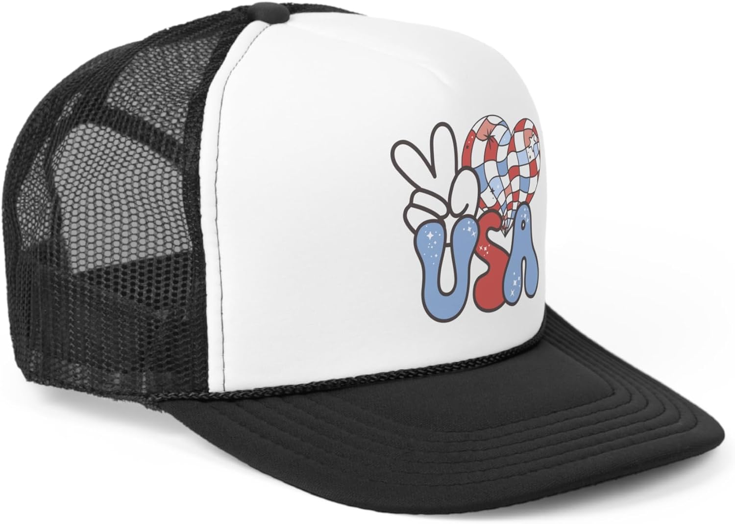 Red and white trucker hat walmart on sale