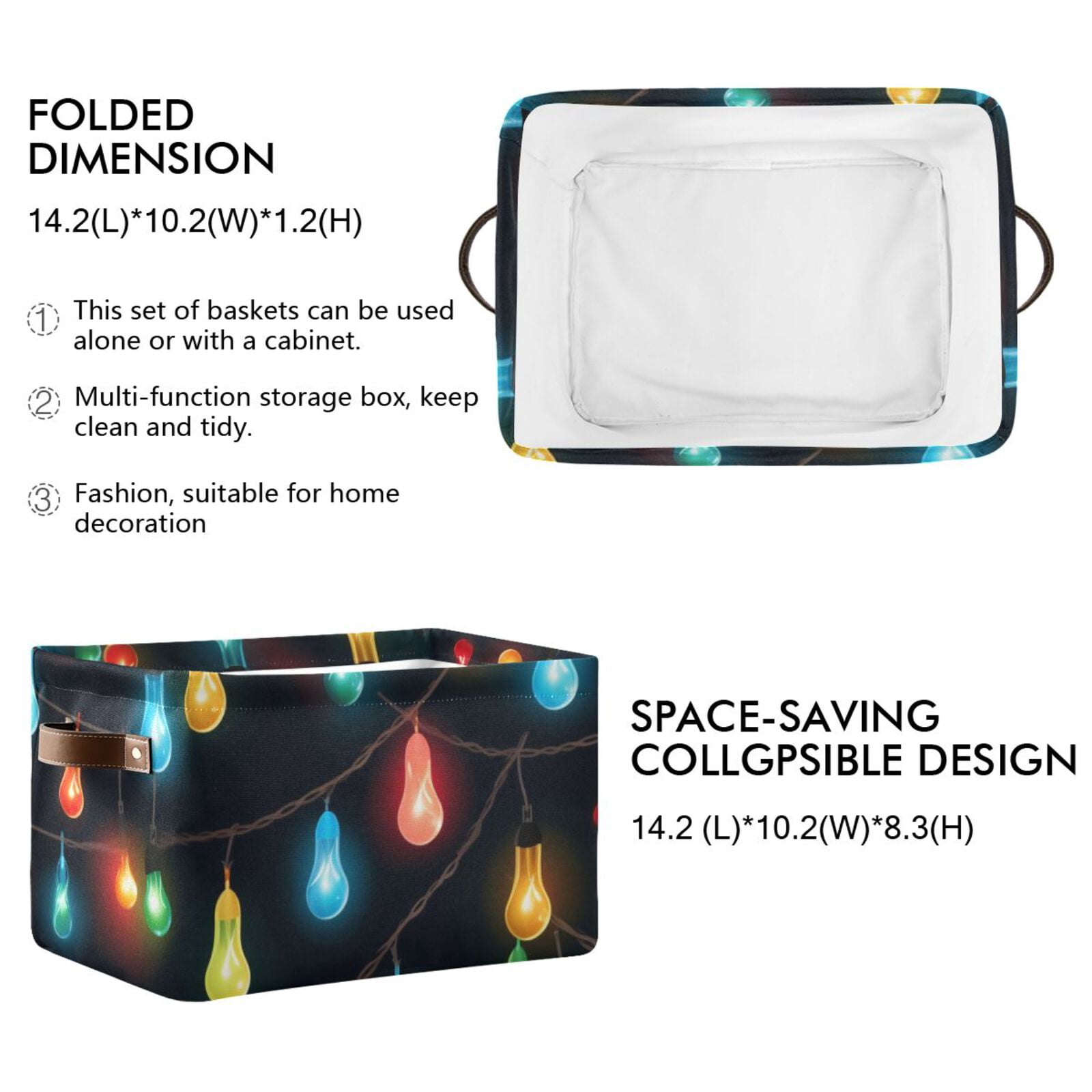 Christmas Lamp Light Post Storage Bins Baskets With Handles Storage Box Clothes Organizer Organization Toys