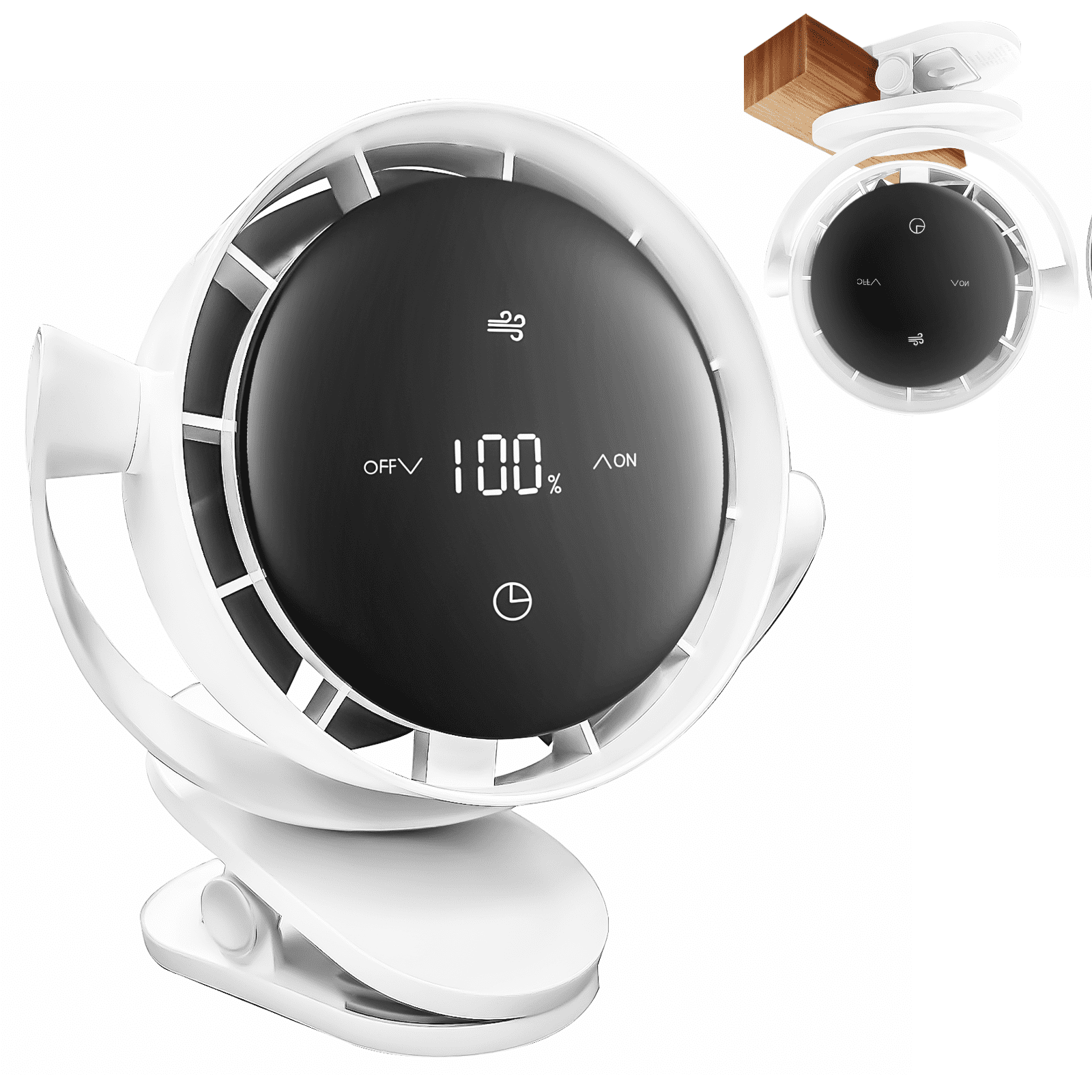 Rechargeable Desk Fan,1-100 Speeds LED Digital Display Table Fan, Battery Powered Air Circulation Cooling for Office Bedroom Kitchen Travel