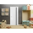 thumbnail image 3 of Modern Solid Interior Pre-Hung Door with Handle | Planum 0011 White Silk | Single Regural Panel Frame Trims | Bathroom Bedroom Sturdy Doors-42" x 96", 3 of 7