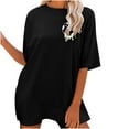 thumbnail image 2 of Homenesgenics Womens Tops under $5 Oversized T for Women Plus Size Slogan Graphic Drop Shoulder Short Sleeve Tops Summer Loose Pullover Tees, 2 of 6