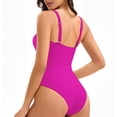 thumbnail image 3 of Maillot de Bain Rehausseur à Armatures Froncé Taille Haute Maillot de Bain Bikini avec Armatures Short de Bain pour Homme Robe Bikini Short de Plage Ensemble de Shorts Shorts Bleu Maillot de Bain Taille Haute Bikini String Blanc, 3 of 4