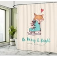 thumbnail image 5 of Ambesonne Christmas Shower Curtain, Fox in Ice Skate Boot, 69"Wx84"L, Beige Seafoam and Amber, 5 of 5