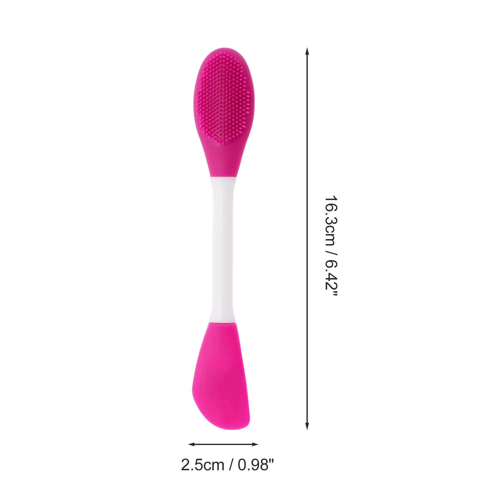 Unique Bargains Soft Knife-shaped Facial Mask Brush 2 Pcs Rose Red