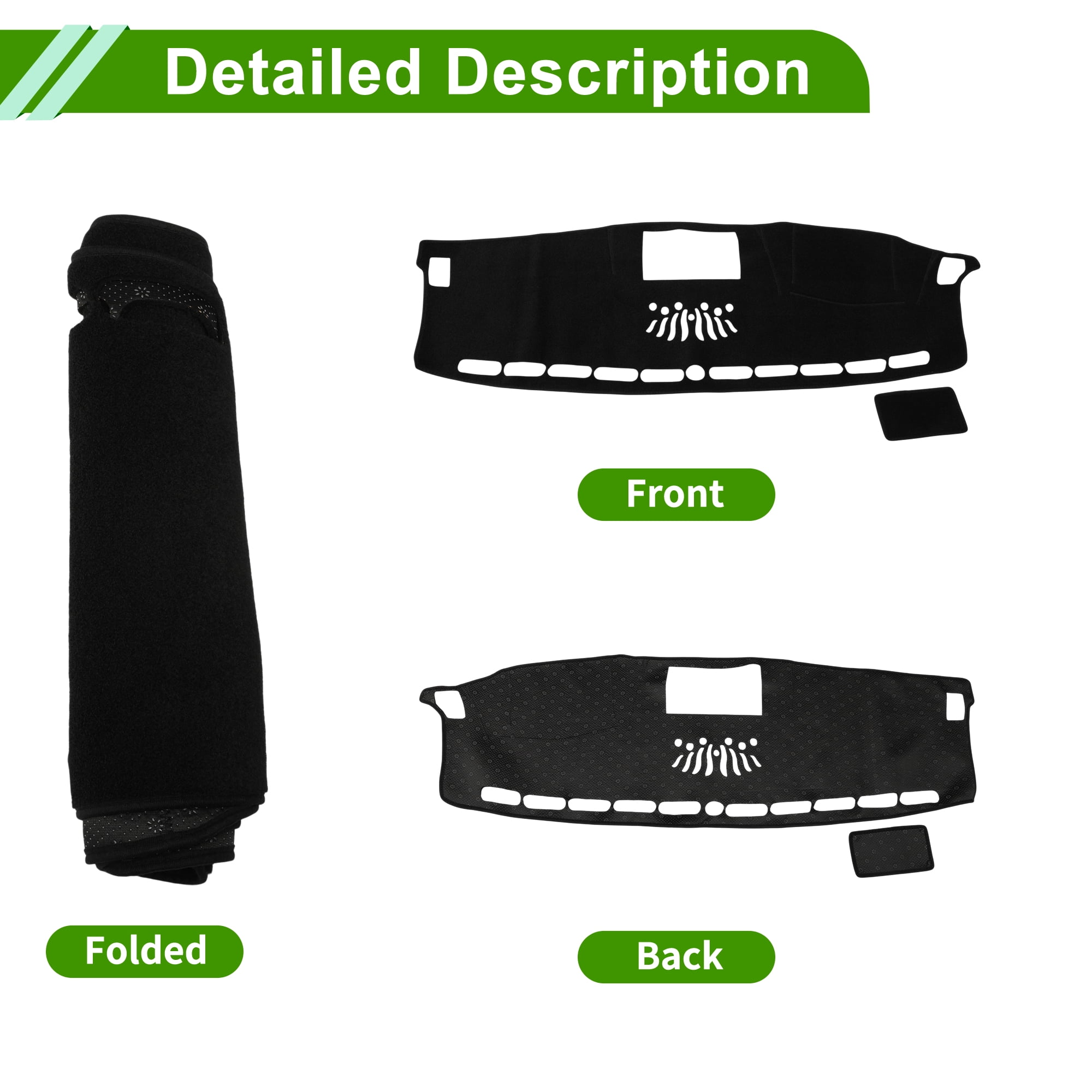 Unique Bargains Dashboard Cover for Ford 2019-2022 Anti-Slip Polyester Black