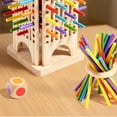 thumbnail image 6 of Wooden Ball Stick Game, 36PCS Family Dexterity Board Game with 30 Colorful Sticks, 4 Wooden Balls, 1 Dice&1 Ring Frame, Fun Tabletop Party Game for Family Night, Friends Gathering Home Entertainment, 6 of 10