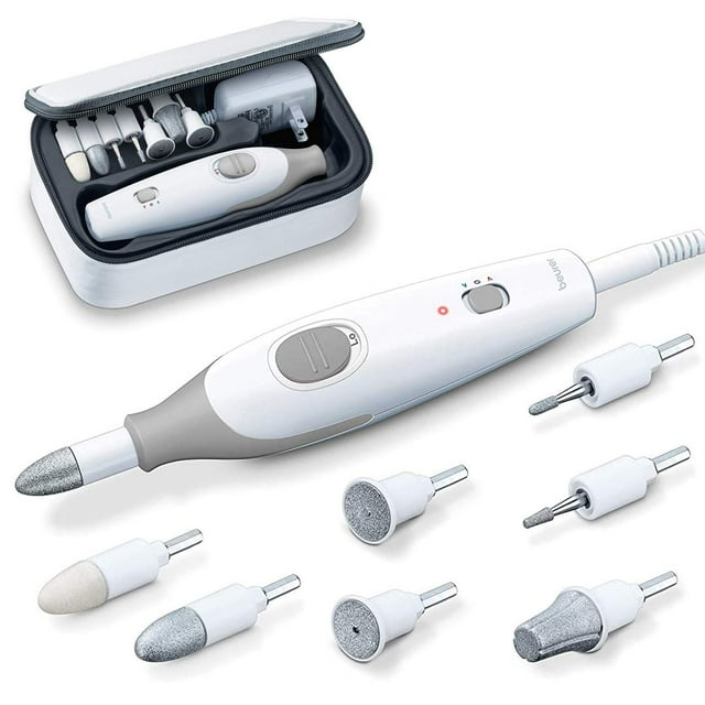 Taladro de uñas eléctrico Beurer MP32, 7 accesorios, 3 velocidades