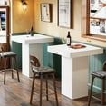 thumbnail image 4 of Tribesigns 31.5" Square Bar Table, Modern Counter Height Kitchen Dining Table,Wooden Pub Cocktail Tables for Dining Room, White, 4 of 9