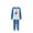 Kids-Blue, variant on REORIAFEE Christmas Pajamas for Family 2 Piece Loungewear Long Sleeve Top and Pant Santa Graphic Soft Sleepwear Blue S-2XL