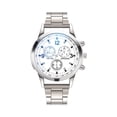 thumbnail image 2 of Resicozy Watches for Men Casual Big Face Watch Stainless Quartz Dress Watch Multifunction Watches Silver, 2 of 4
