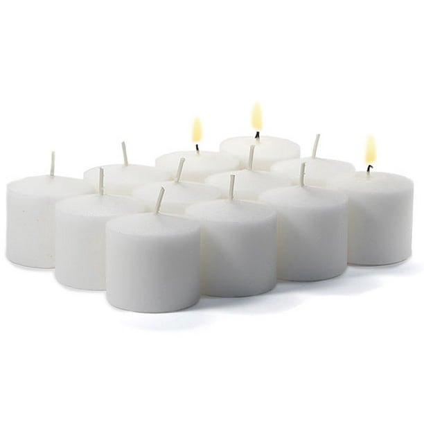 3 Boxes of 12 Unscented White Votives 10 Hour Votive Candles Pack 12
