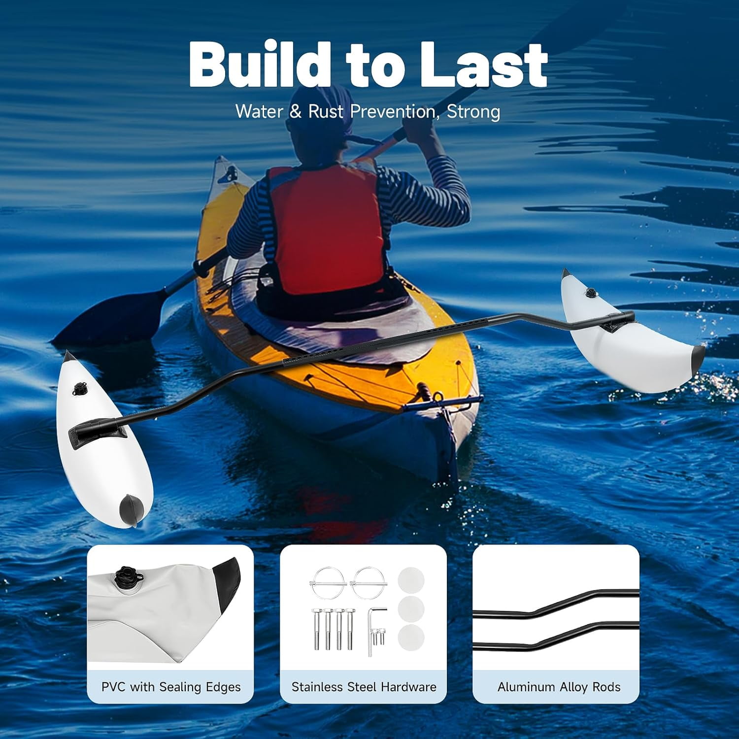 Kayak Stabilizer Inflatable Canoe Outrigger PVC Pontoon Fishing Float Tube Kit